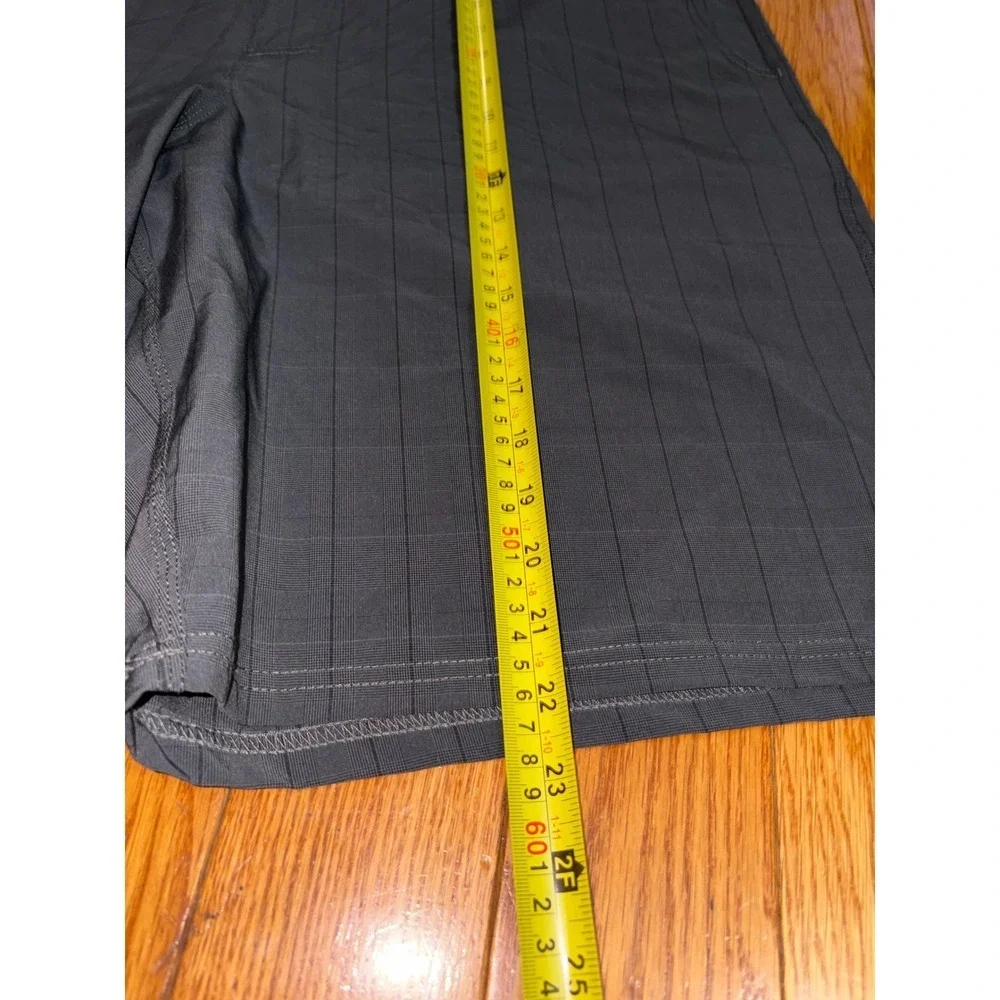 ONeill Crossover‎ Mens Hybrid Shorts 40 Dark Grey Plaid Stretch Boardshorts Surf